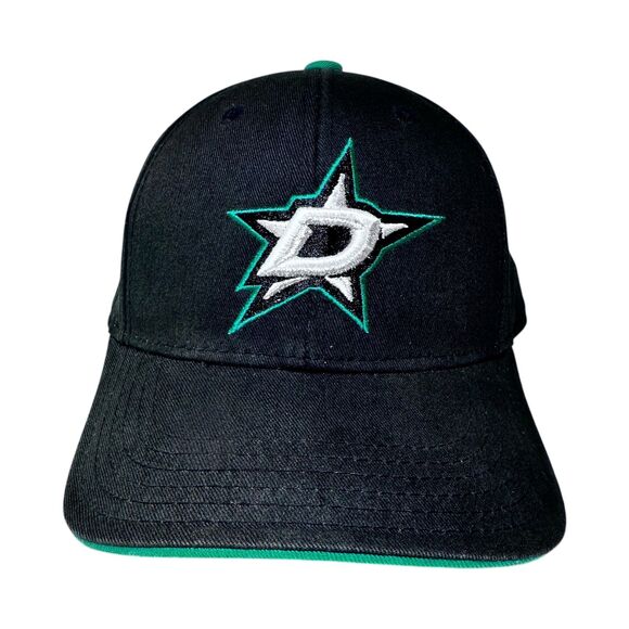 NHL Other - Dallas Stars NHL Youth Adjustable Strapback Hat Black Green Logo Cap Kids Hockey